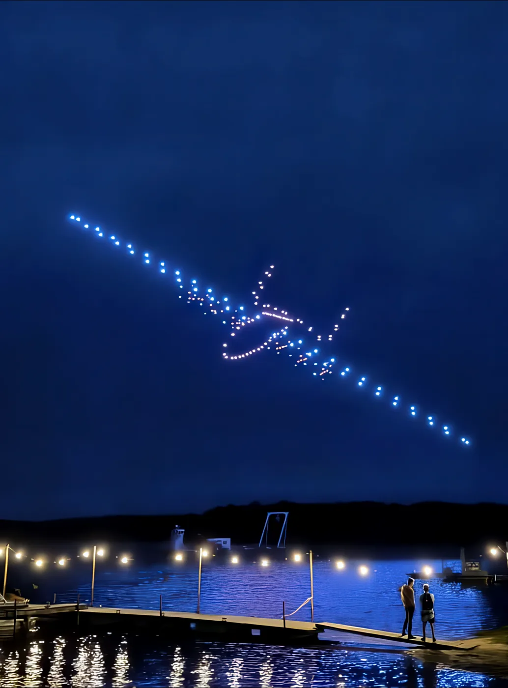 Spectacle de drones lumineux, photographie des archives Sparklight